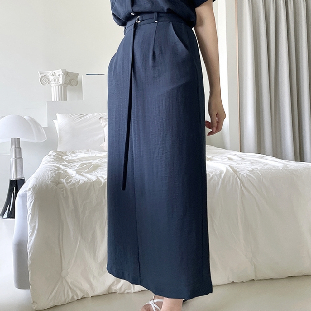 Linen Blend Maxi Skirt